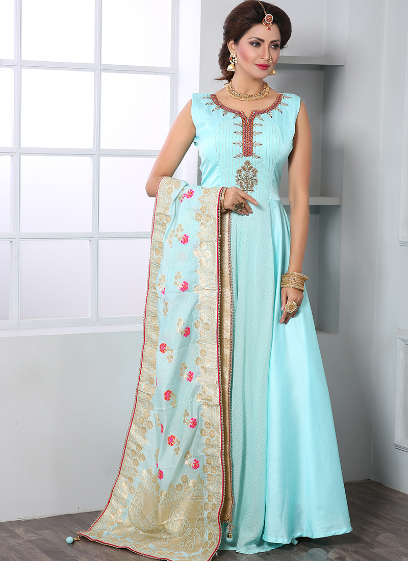 simple silk gown design